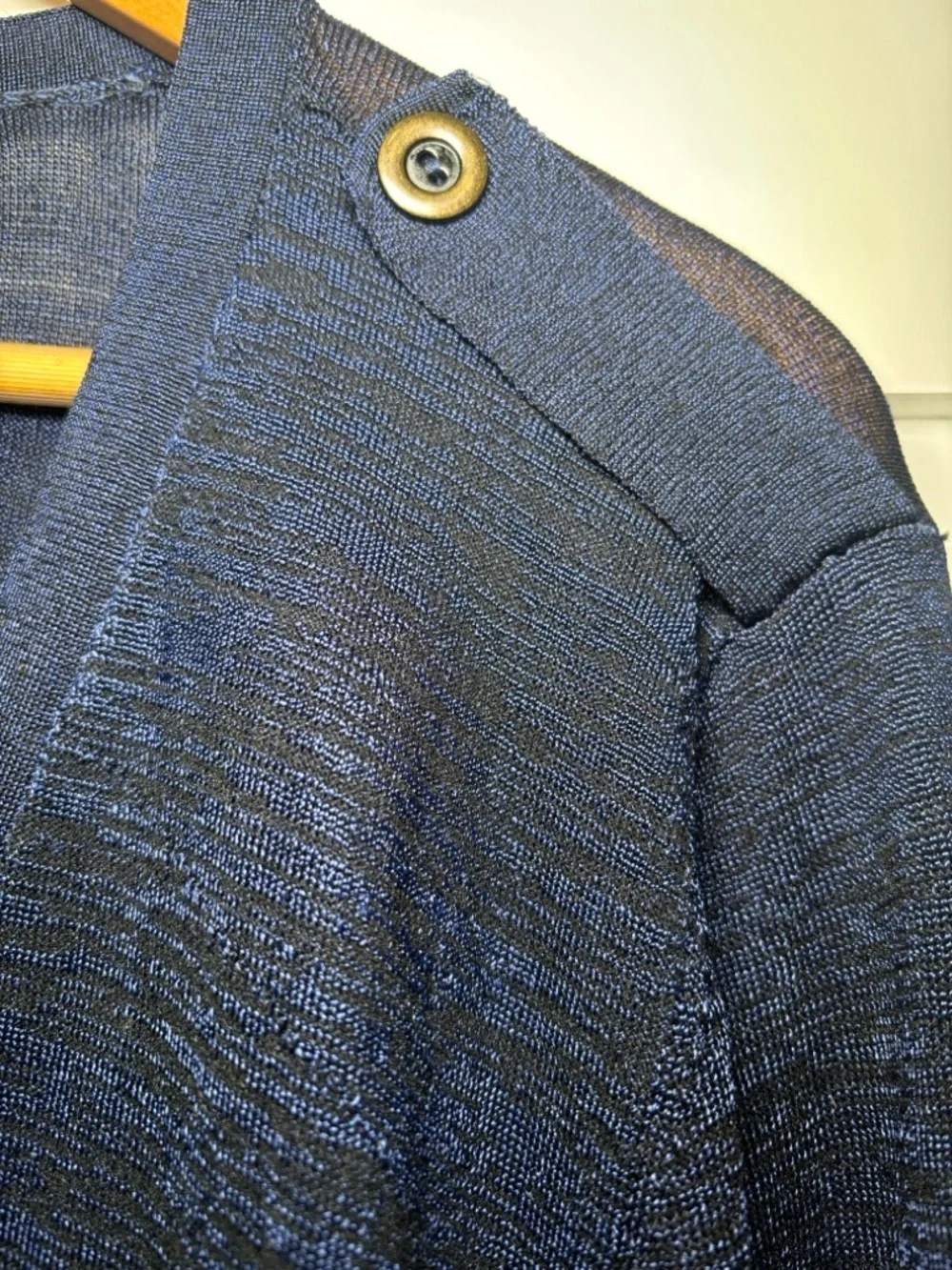 Chico’s Long Navy Black Cardigan Size 2 Duster Open Front Lightweight Layer - Picture 4 of 15